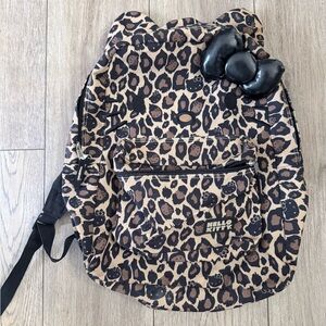 Hello Kitty Brown Leopard Print Backpack with Black Bow